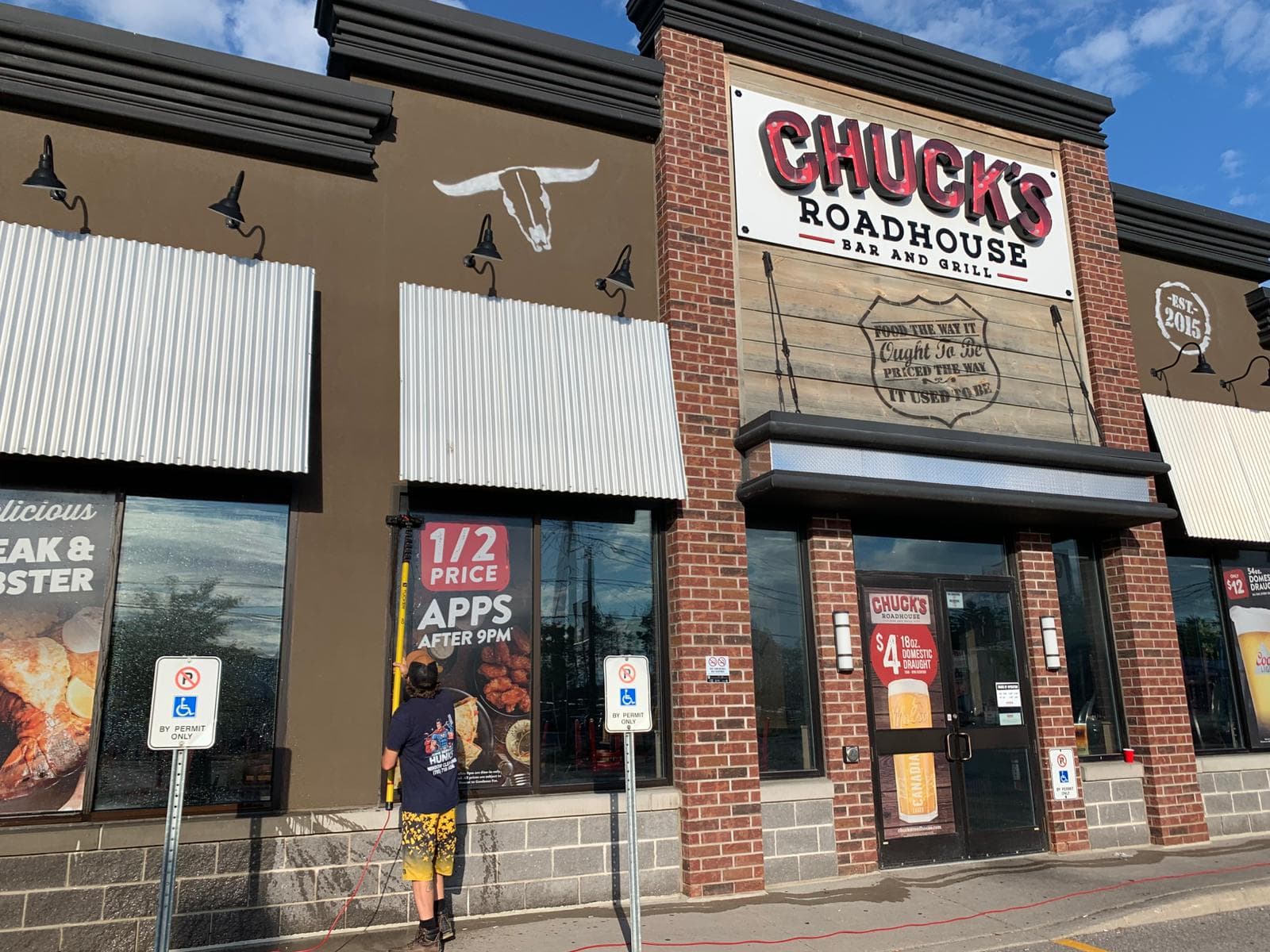 Windows after cleaning — Chuck's Roadhouse Barrie